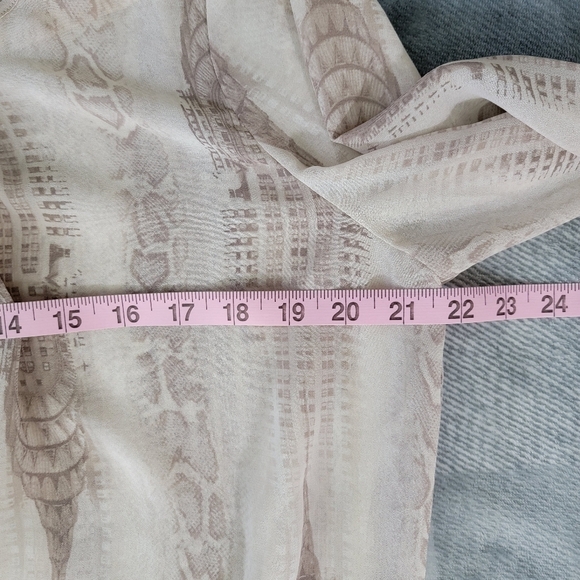 Elie Tahari For Design Nation Snakeskin Chrysler Building Chiffon Blouse Large - Picture 10 of 11